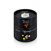 Массажная свеча с ароматом бубль-гума Bougie de Massage Gourmande Bubble Gum - 80 мл. - Plaisir Secret - купить с доставкой в Омске