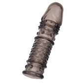 Дымчатая закрытая насадка ToyFa XLover с чешуйками и пупырышками - 13,5 см. - ToyFa - в Омске купить с доставкой