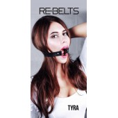 Чёрный кожаный чокер-кляп Tyra Black - Rebelts - купить с доставкой в Омске