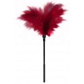 Пластиковая метелочка с красными пёрышками Small Feather Tickler - 32 см. - Blush Novelties - купить с доставкой в Омске