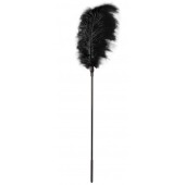 Стек с большим чёрным пером Large Feather Tickler - 65 см. - Blush Novelties - купить с доставкой в Омске