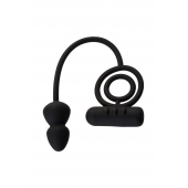 Чёрное эрекционное кольцо с вибропулькой и анальным хвостом - Erotist Adult Toys - в Омске купить с доставкой