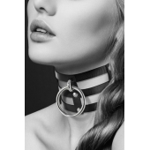 Чёрный тройной чокер с большим кольцом - Bijoux Pour Toi - купить с доставкой в Омске