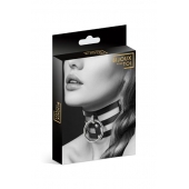 Чёрный тройной чокер с большим кольцом - Bijoux Pour Toi - купить с доставкой в Омске