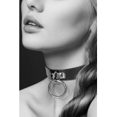 Узенький ошейник из полиуретана с кольцом - Bijoux Pour Toi - купить с доставкой в Омске