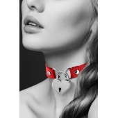 Красный чокер с замком в форме сердца - Bijoux Pour Toi - купить с доставкой в Омске