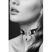 Черный чокер с замком в форме сердца - Bijoux Pour Toi - купить с доставкой в Омске