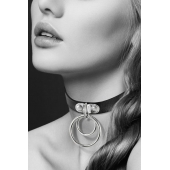 Черный чокер с двумя кольцами - Bijoux Pour Toi - купить с доставкой в Омске