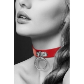 Красный узенький чокер с кольцом - Bijoux Pour Toi - купить с доставкой в Омске