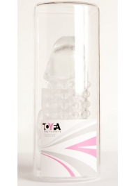 Гелевая прозрачная насадка с 2 отростками - 13 см. - Toyfa Basic - в Омске купить с доставкой