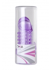 Закрытая фиолетовая насадка с 2 отростками - 13 см. - Toyfa Basic - в Омске купить с доставкой