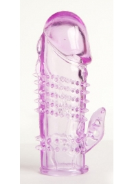 Фиолетовая насадка с коготком и шипами - 13 см. - Toyfa Basic - в Омске купить с доставкой