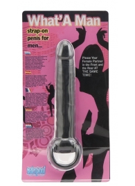 Чёрная насадка на пенис для анальной стимуляции WHATA MAN - 16 см. - Seven Creations - в Омске купить с доставкой