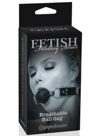 Черный кляп с дырочками Breathable Ball Gag - Pipedream - купить с доставкой в Омске