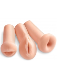 Комплект из 3 мастурбаторов All 3 Holes: вагина, анус, ротик - Pipedream - в Омске купить с доставкой