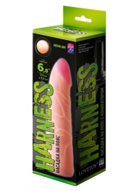 Фаллическая насадка на трусики харнесс - 17,5 см. - LOVETOY (А-Полимер) - купить с доставкой в Омске