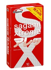 Утолщенные презервативы Sagami Xtreme Feel Long с точками - 10 шт. - Sagami - купить с доставкой в Омске