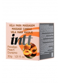 Массажная свеча для поцелуев Peach с ароматом персика - 30 гр. - INTT - купить с доставкой в Омске
