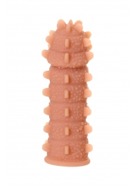 Телесная реалистичная насадка KOKOS Extreme Sleeve 04 с дополнительной стимуляцией - 12,7 см. - KOKOS - в Омске купить с доставкой