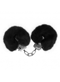 Черные меховые наручники Love с ключиками - Baile - купить с доставкой в Омске