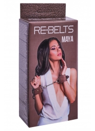 Коричневые кожаные наручники Maya - Rebelts - купить с доставкой в Омске