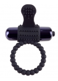 Черное эрекционное виброкольцо Vibrating Silicone Super Ring - Pipedream - в Омске купить с доставкой