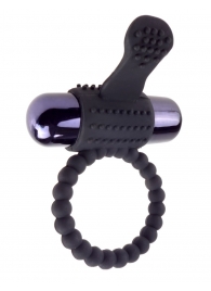 Черное эрекционное виброкольцо Vibrating Silicone Super Ring - Pipedream - в Омске купить с доставкой