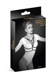 Черная упряжь на грудь Laura - Bijoux Pour Toi - купить с доставкой в Омске
