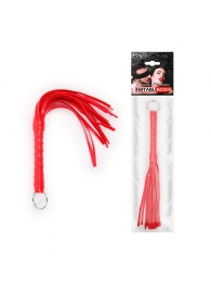 Красная плеть с рукоятью в оплетке - 28 см. - Notabu - купить с доставкой в Омске