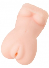 Телесный мастурбатор в виде женской фигурки - Toyfa Basic - в Омске купить с доставкой