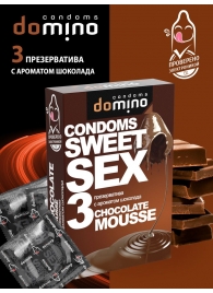 Презервативы для орального секса DOMINO Sweet Sex с ароматом шоколадного мусса - 3 шт. - Domino - купить с доставкой в Омске