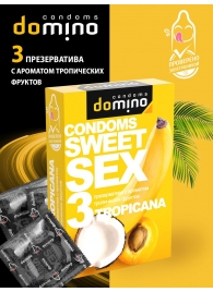 Презервативы для орального секса DOMINO Sweet Sex с ароматом тропических фруктов - 3 шт. - Domino - купить с доставкой в Омске