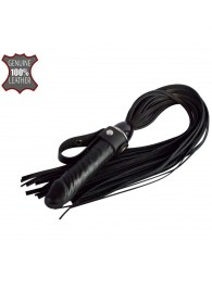 Черная плеть  Ковбой  с ручкой-фаллосом - 55 см. - Sitabella - купить с доставкой в Омске