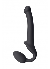 Черный безремневой страпон Silicone Bendable Strap-On S - Strap-on-me - купить с доставкой в Омске