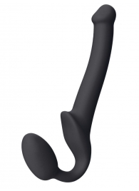 Черный безремневой страпон Silicone Bendable Strap-On S - Strap-on-me - купить с доставкой в Омске