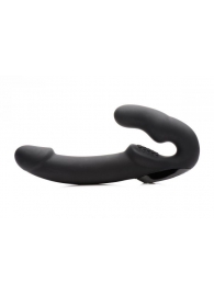 Черный безремневой страпон Urge Silicone Strap On с пультом ДУ - 24 см. - XR Brands - купить с доставкой в Омске