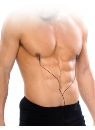 Черные электрические зажимы для сосков Shock Therapy Nipple Clamps - Pipedream - купить с доставкой в Омске