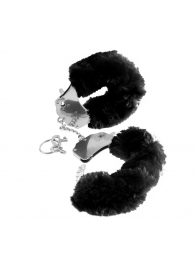 Металлические наручники Furry Love Cuffs с черным мехом - Pipedream - купить с доставкой в Омске