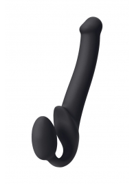 Черный безремневой страпон Silicone Bendable Strap-On M - Strap-on-me - купить с доставкой в Омске