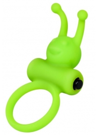 Зеленое эрекционное виброкольцо на пенис Cock Ring - A-toys - в Омске купить с доставкой