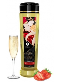 Массажное масло с ароматом клубники и шампанского Romance - 240 мл. - Shunga - купить с доставкой в Омске