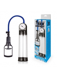 Прозрачная вакуумная помпа Sex Expert с манометром - Sex Expert - в Омске купить с доставкой