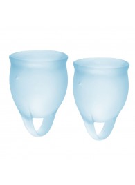 Набор голубых менструальных чаш Feel confident Menstrual Cup - Satisfyer - купить с доставкой в Омске