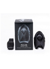 Темно-серый инновационный мужской осциллятор PULSE SOLO LUX с пультом ДУ - Hot Octopuss - в Омске купить с доставкой