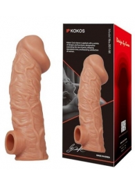 Телесная насадка на фаллос с фиксацией мошонки EXTREME SLEEVE - 15,6 см. - KOKOS - в Омске купить с доставкой