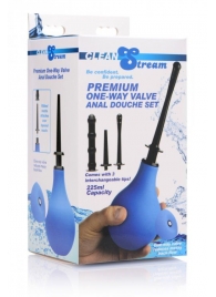 Анальный душ с 3 насадками Premium One-way Valve Anal Douche Set - XR Brands - купить с доставкой в Омске