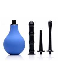 Анальный душ с 3 насадками Premium One-way Valve Anal Douche Set - XR Brands - купить с доставкой в Омске