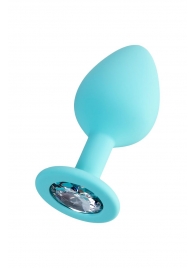 Мятная анальная втулка Brilliant с прозрачным кристаллом - 8 см. - ToyFa - купить с доставкой в Омске