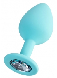 Мятная анальная втулка Brilliant с прозрачным кристаллом - 8 см. - ToyFa - купить с доставкой в Омске