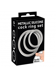 Набор из 3 эрекционных колец под металл Metallic Silicone Cock Ring Set - Orion - в Омске купить с доставкой